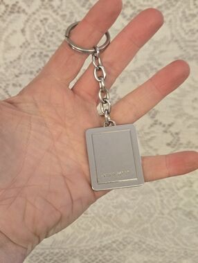 Nine West Silver Tone Logo Keychain Key Ring